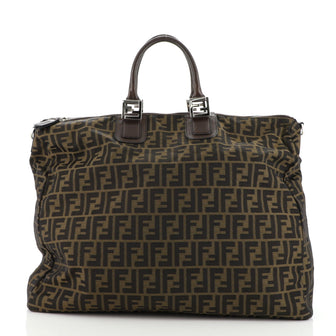Fendi Vintage Zip Travel Tote Zucca Canvas Large