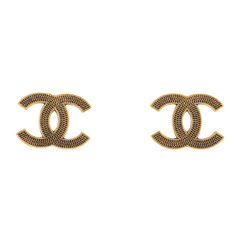 Chanel CC Chain Stud Earrings Metal
