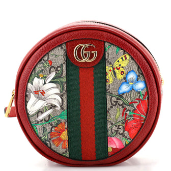 Gucci Ophidia Round Backpack Flora GG Coated Canvas Mini