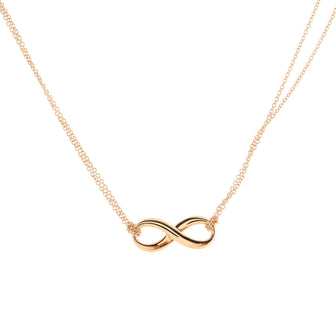 Tiffany & Co. Infinity Double Chain Pendant Necklace 18K Rose Gold