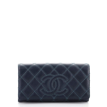 Chanel Timeless CC Flap Wallet Stiched Calfskin Long