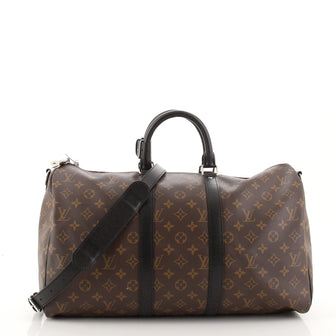 Louis Vuitton Keepall Bandouliere Bag Macassar Monogram Canvas 45