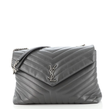 Saint Laurent LouLou Shoulder Bag Matelasse Chevron Leather Large