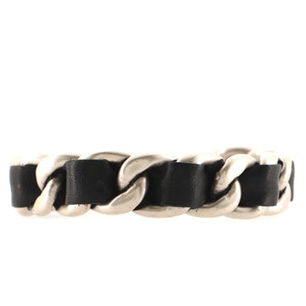 Chanel CC Chain Cuff Bracelet Metal with Leather