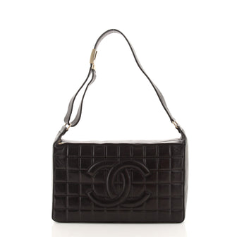 Chanel Chocolate Bar CC Shoulder Bag Quilted Leather Medium