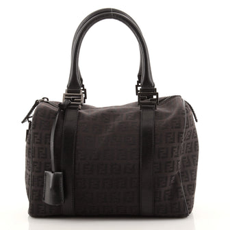 Fendi Boston Bag Zucchino Canvas Small