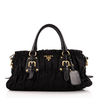 Prada Gaufre Convertible Satchel Tessuto Medium