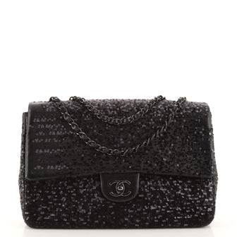 Chanel Moonlight On The Water Flap Bag Sequins Jumbo