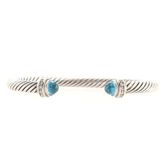 David Yurman Cable Classic Princess Bracelet Sterling Silver with Topaz and Diamonds 5mm