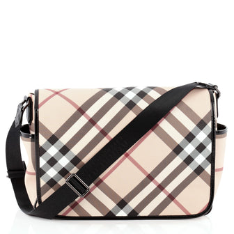 Burberry Diaper Bag Nova Check Coated Canvas