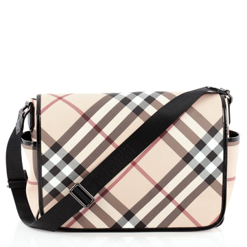 Burberry Diaper Bag Nova Check Coated Canvas