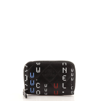 Chanel Data Center Zip Coin Purse Quilted Printed Lambskin Small