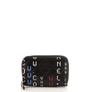 Chanel Data Center Zip Coin Purse Quilted Printed Lambskin Small