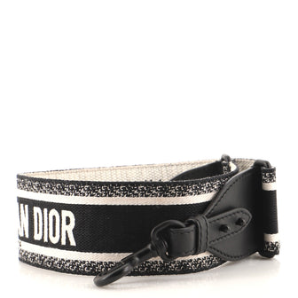 Christian Dior Logo Shoulder Strap Embroidered Canvas