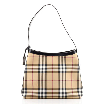 Burberry Zip Hobo Horseferry Check Coated Canvas Medium