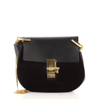 Chloe Drew Crossbody Bag Leather and Suede Small