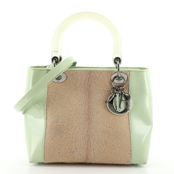 Christian Dior Vintage Lady Dior Bag Pony Hair with Patent Medium
