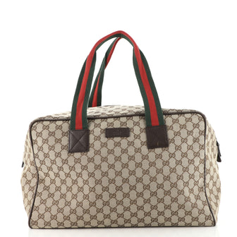 Gucci Web Carry On Duffle Bag GG Canvas Medium