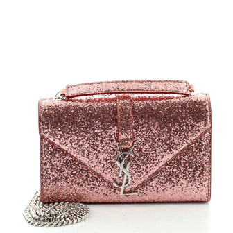 Saint Laurent Classic Monogram Envelope Satchel Glitter Small