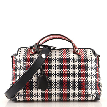 Fendi By The Way Satchel Woven Plaid Leather Small