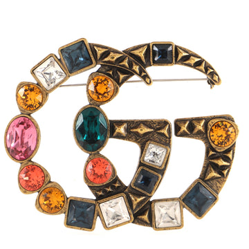Gucci GG Brooch Metal with Multicolor Crystals