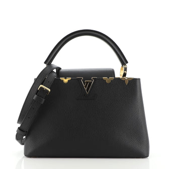 Louis Vuitton Capucines Bag Metal Floral Edge Taurillon Leather