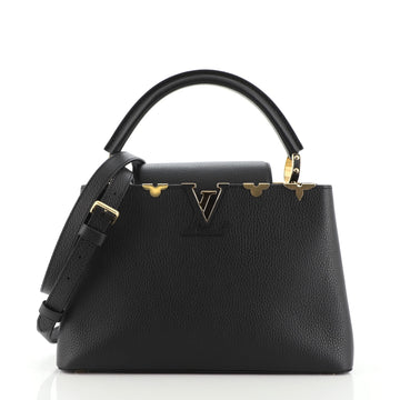 Louis Vuitton Capucines Bag Metal Floral Edge Taurillon Leather PM