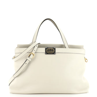 Gucci Interlocking G Top Handle Bag Calfskin Medium