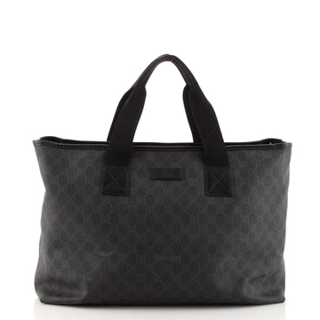 Gucci Zip Travel Messenger Bag GG Coated Canvas Large