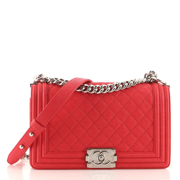 Chanel Boy Flap Bag Quilted Caviar Old Medium