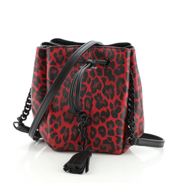 Saint Laurent Monogram Bourse Bucket Bag Printed Leather Mini