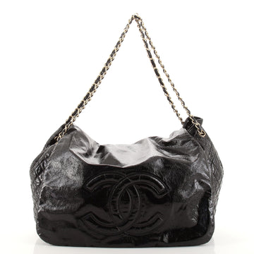 Chanel Rock and Chain Accordion Flap Bag Patent Vinyl XL
