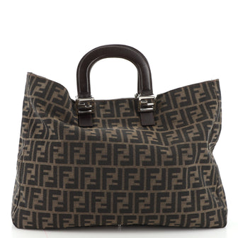 Fendi Vintage FF Handle Tote Zucca Canvas Large