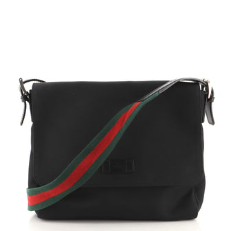 Gucci Web Strap Messenger Bag Techno Canvas Medium