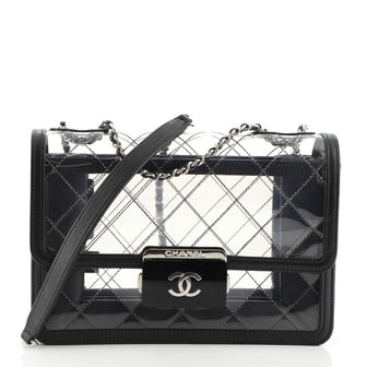 Chanel Beauty Lock Flap Bag Quilted PVC With Lambskin Large