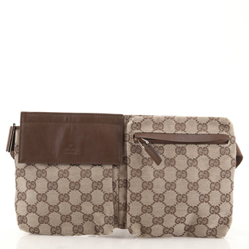 Gucci Vintage Double Belt Bag GG Canvas