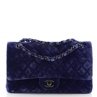 Chanel Classic Double Flap Bag Quilted Velvet Medium