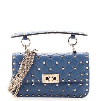 Valentino Rockstud Spike Flap Bag Quilted Leather Small