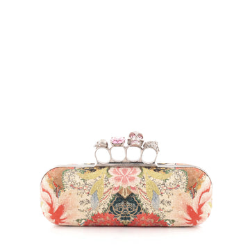 Alexander McQueen Knuckle Box Clutch Printed Canvas Long