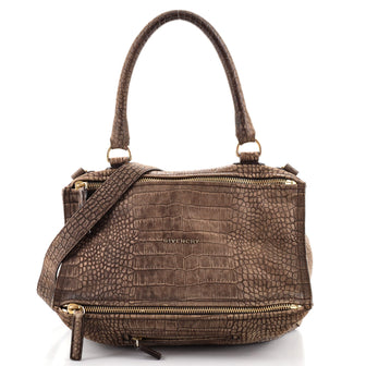 Givenchy Pandora Bag Crocodile Embossed Nubuck Medium
