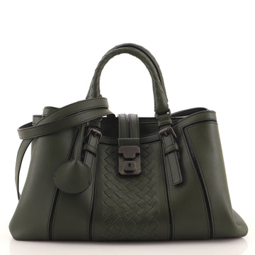 Bottega Veneta Roma Bag Leather with Intrecciato Detail Small