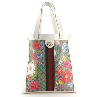 Gucci Ophidia Soft Open Tote Flora GG Coated Canvas Large