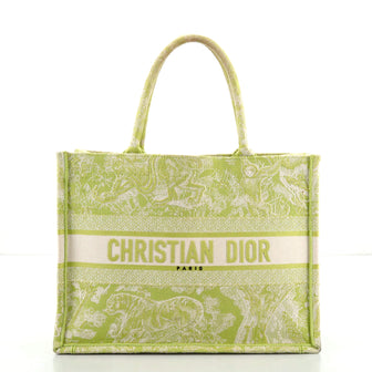 Christian Dior Book Tote Embroidered Canvas Small