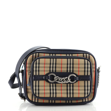 Burberry Link Chain Camera Bag 1983 Knight Check Canvas Small