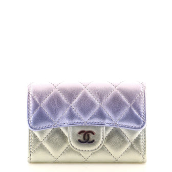 Chanel Classic Flap Card Case Quilted Gradient Metallic Calfskin with Gradient Hardware