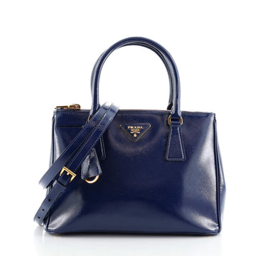 Prada Double Zip Lux Tote Vernice Saffiano Leather Small