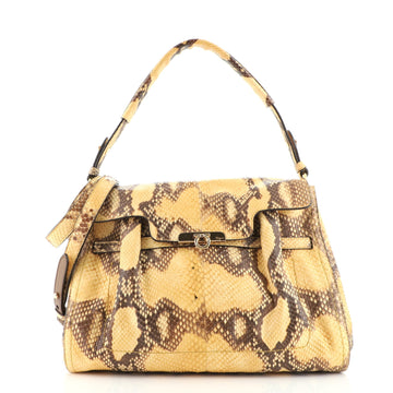 Salvatore Ferragamo Gancini Lock Shoulder Bag Python Medium