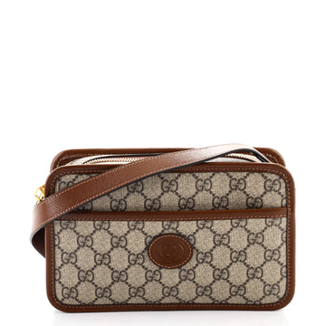 Gucci Interlocking G Patch Camera Bag GG Coated Canvas Mini