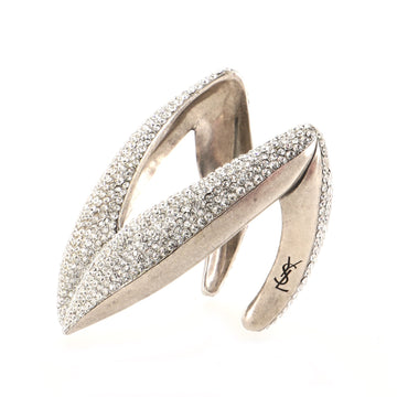 Saint Laurent Smoking V Cuff Bracelet Metal with Crystals