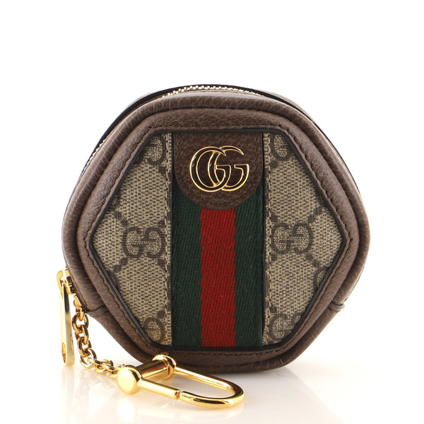 Gucci Marmont Coin Purse And Key Case Chevron Matlasse White/Black in  Leather with Gold-tone - US